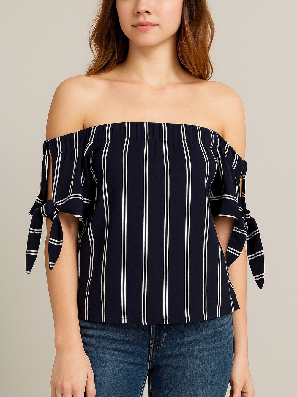 Ivorie Blouse Shirt Off The Shoulder Womens Size Medium - Picture 5 of 6